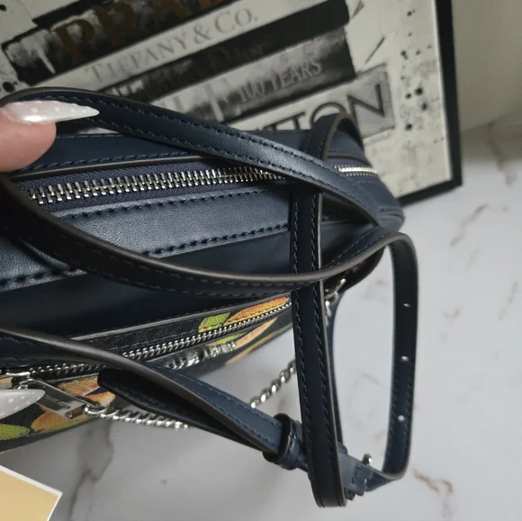 Michael Kors Navy Blue Fruit Print Crossbody Bag NWT - Picture 9 of 9